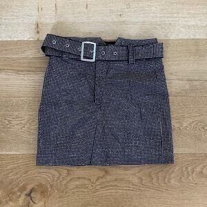 Magia USA - Rhinestone Belted Mini Skirt in Black and Silver